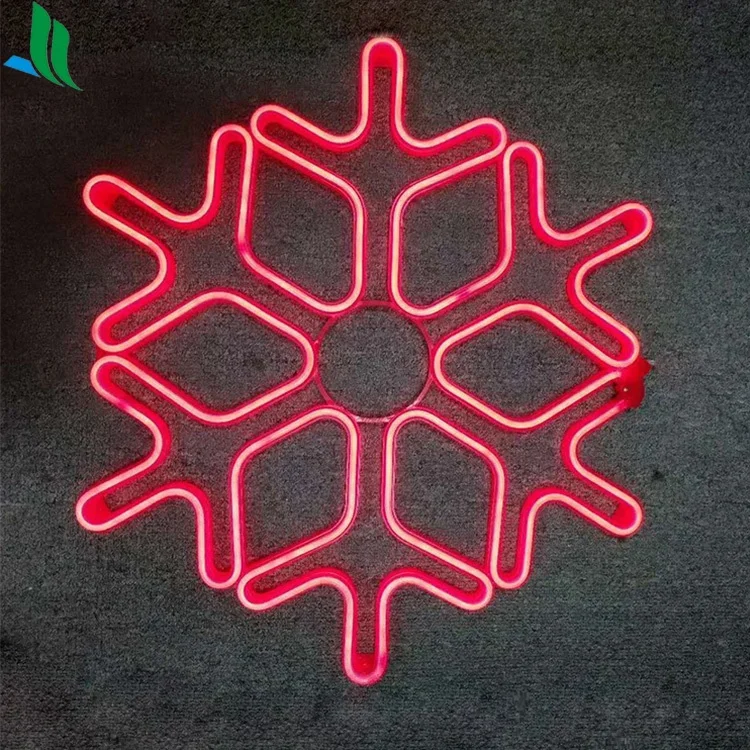 Holiday Lighting Neon Material LED Acrylic Snowflake for Xmas Decoration