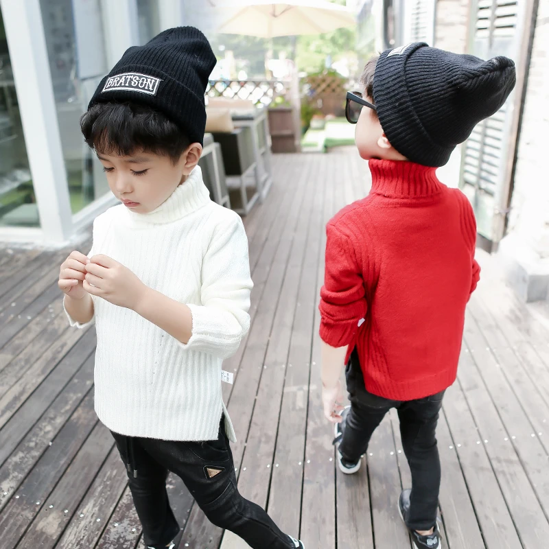 
DRLEBE1807B17 New fashion kids warm sweaters children solid sweater knitting boys sweater kids 