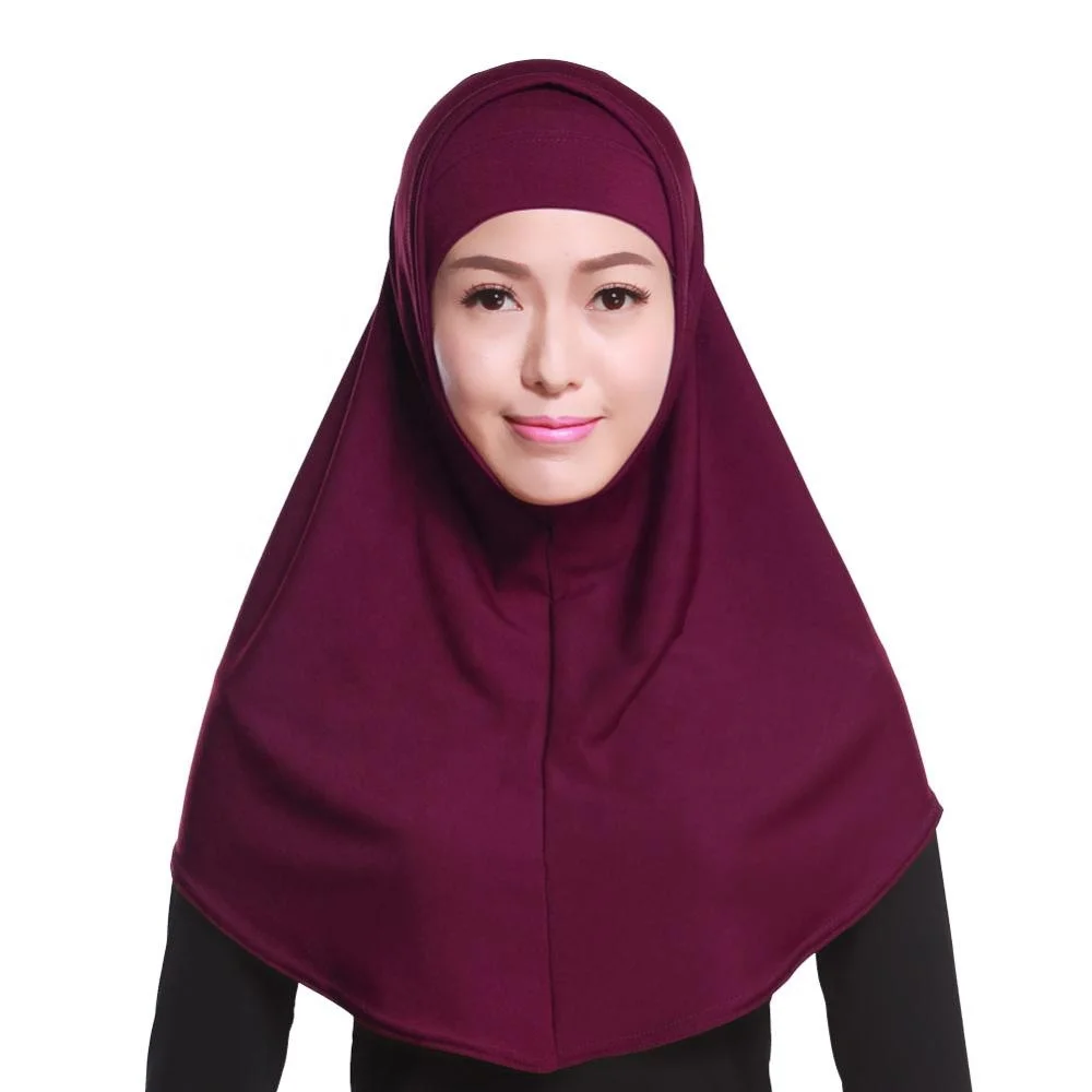 
wholesale high quality bonnet hijabs classical Muslim two-pieces covering headscarf hijab 