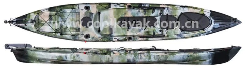 14ft Fishing Kayak Boat ocean pedal board sit on top adult LLDPE Roto-molded kayak