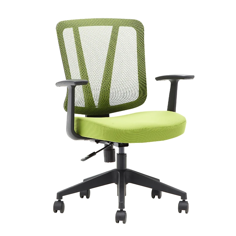 HUASHI Selectable color Durable Fixed PP Arm Staff Office Chair ,Fabric Office Chair With Wheels