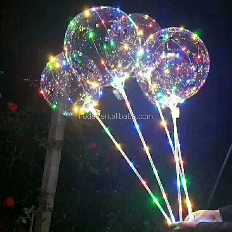 18 inch 20inch transparence flashing Led light balloons bobo balloon for Wedding Favor Party Decorations