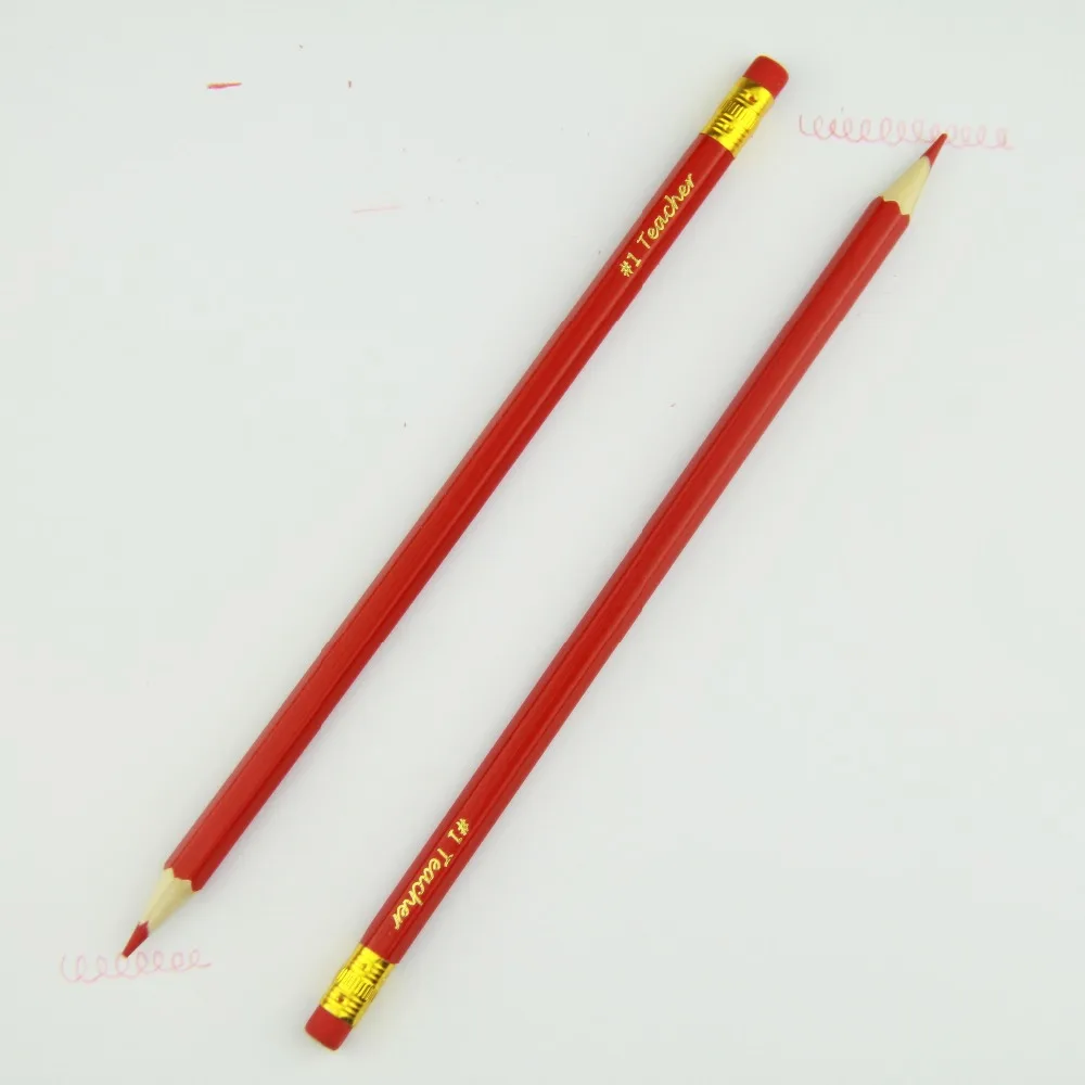 OEM Art Drawing Lead Souvenir Wooden Red Pencil with Eraser