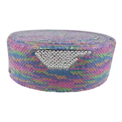 3'75mm Double Color Shiny Blingbling  Reversible Sequin Fabric Ribbon for Dress Bows Decoration Accept Customized Order