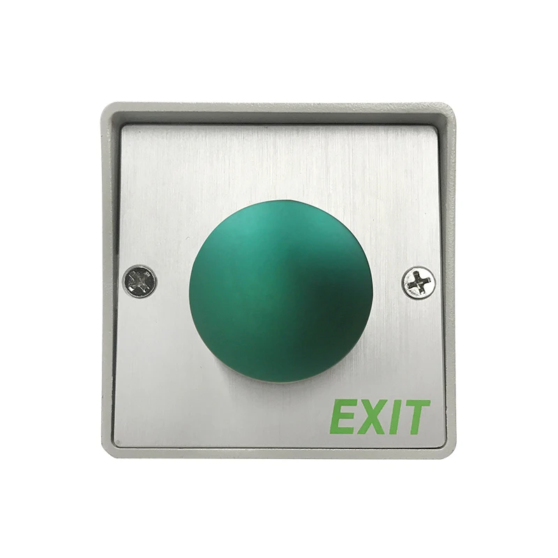 Big Square Zinc Alloy Metal Green Red Mushroom Request to Exit Switch access control door exit push button with back box