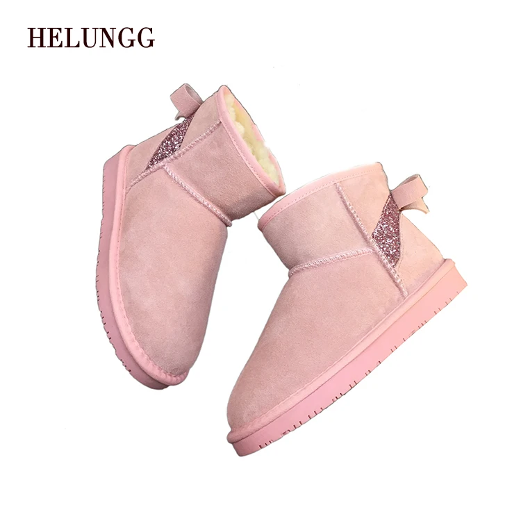 
Wholesale Winter Work Genuine Leather Snow Boots For Girls 