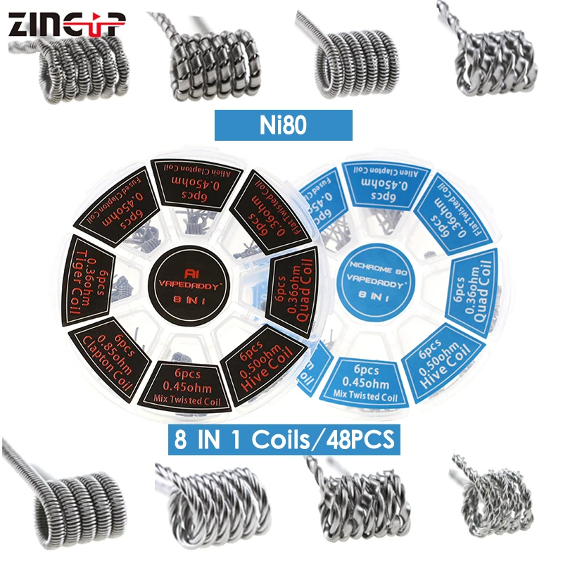 
Wholesale 8 in 1 Prebuild Coils Box Heating Wire Nichrome Wire For Vape 