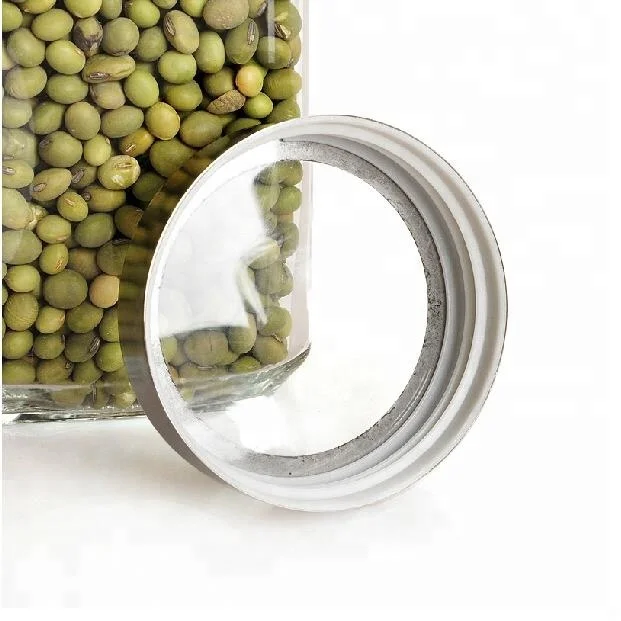 4 sizes square glass jar with screw top window lid
