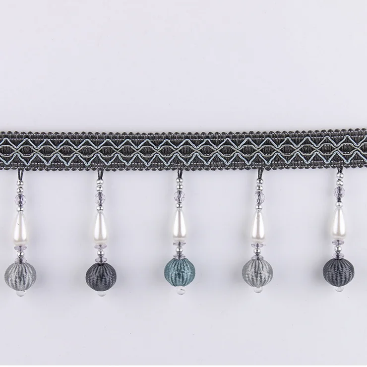 Wholesale 100% Polyester Beaded Fringe For Curtain