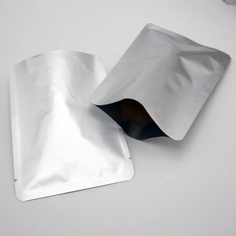 Laminated 3 side seal vacuum pouch aluminum foil packet bag for snack packaging with tear