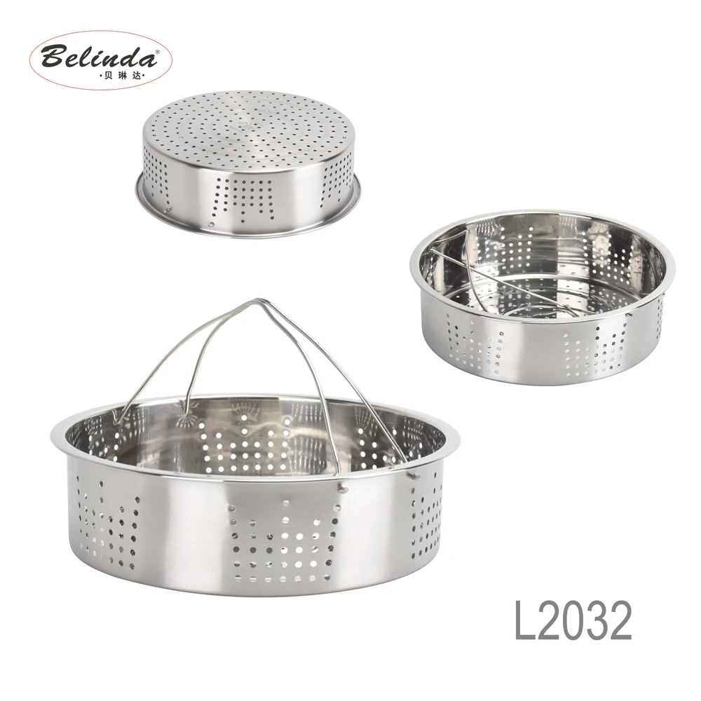 Portable Folding 18/8 Stainless Steel Steamer Basket with Handle