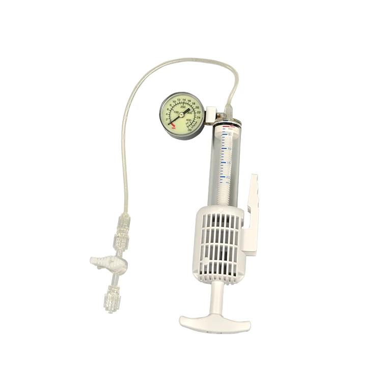 
Disposable Balloon Inflation Devices With Mechanical Display Pressure Gauge 