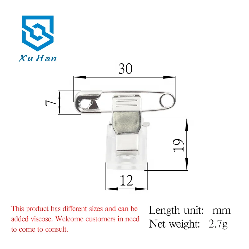 Factory direct sales, high quality Badge clip with Adhesive tape for holding chest cards and badges.