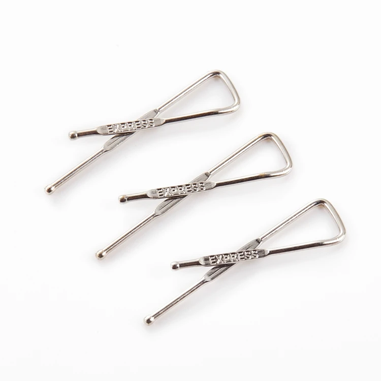 Custom Brand Logo Engraved Simply X Shape Shirt Clip Shirt Packing Metal Clip