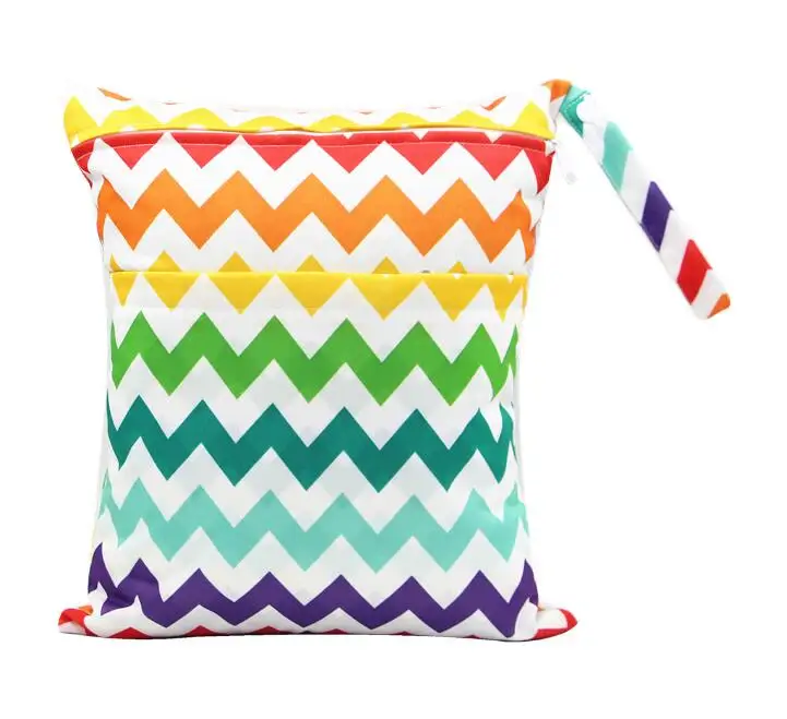 Printed Double Zipper Wet/Dry Bag Waterproof Wet Cloth Diaper