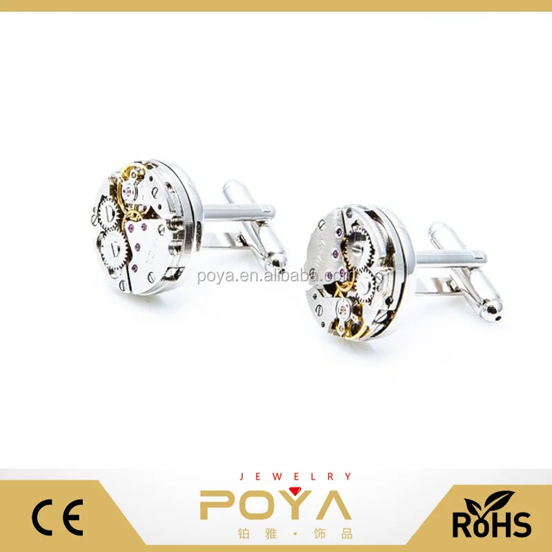 Poya Ювелирные Изделия Горячие Продажа Стимпанк Часы Механизм Запонки