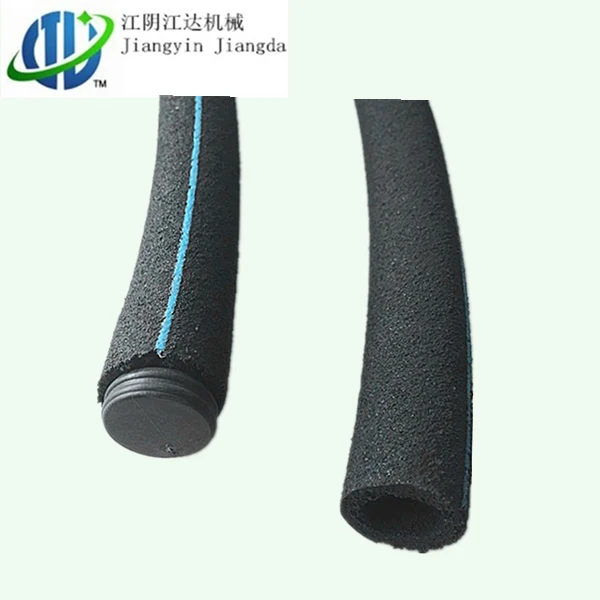 Black aerator rubber micropore hose tube with blue line for water treatment