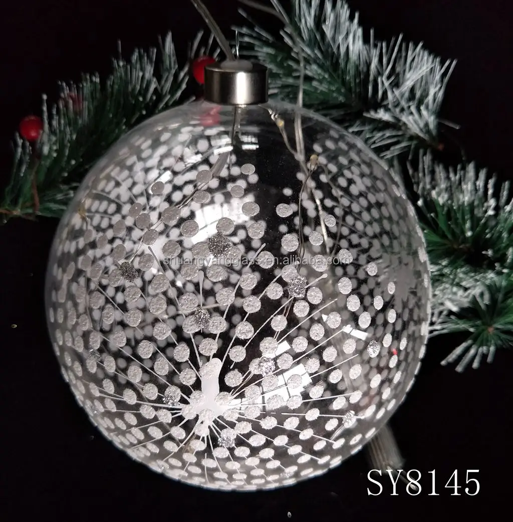 
150mm clear led handpainted glass ball 15 lights 