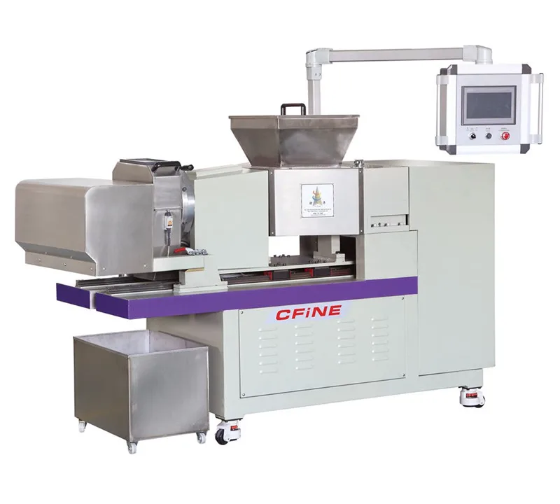 Y-shaped design extrusion pelletizer for ceramic powder+binder