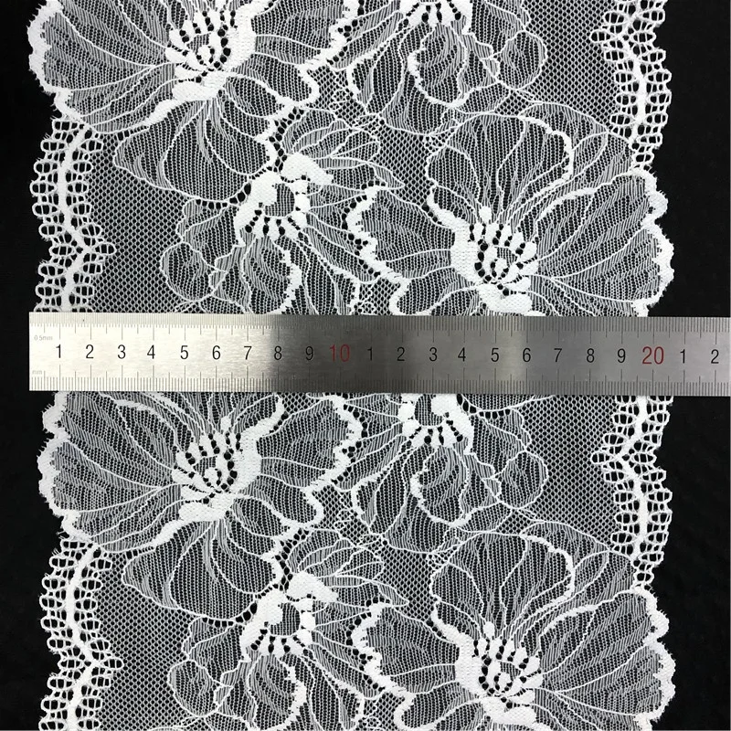 Wholesale White stretch guipure tulle lace trim border for garment accessories