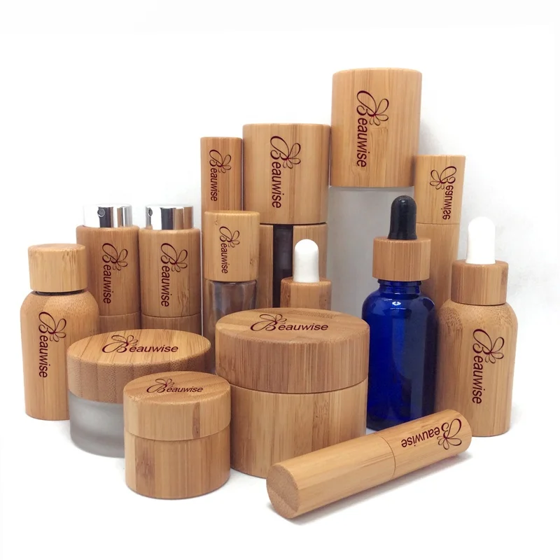 Sell a variety of bamboo perfume bottles, essential oil bottles, mascara, lipstick, shampoo bottle, biodegradable.
