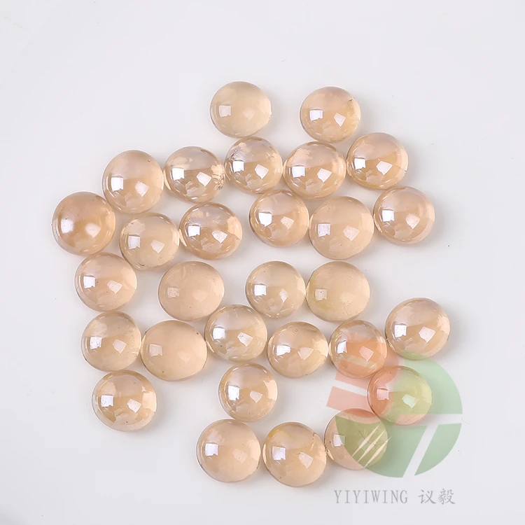 500g 12-14mm green Popular Decoration Colored Landscaping Glass Stones For Home Garden Fancy Glass Beads