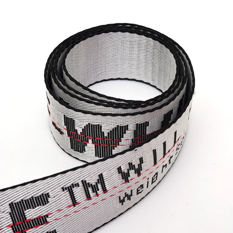 
38mm High quality custom logo printed nylon jacquard webbing 
