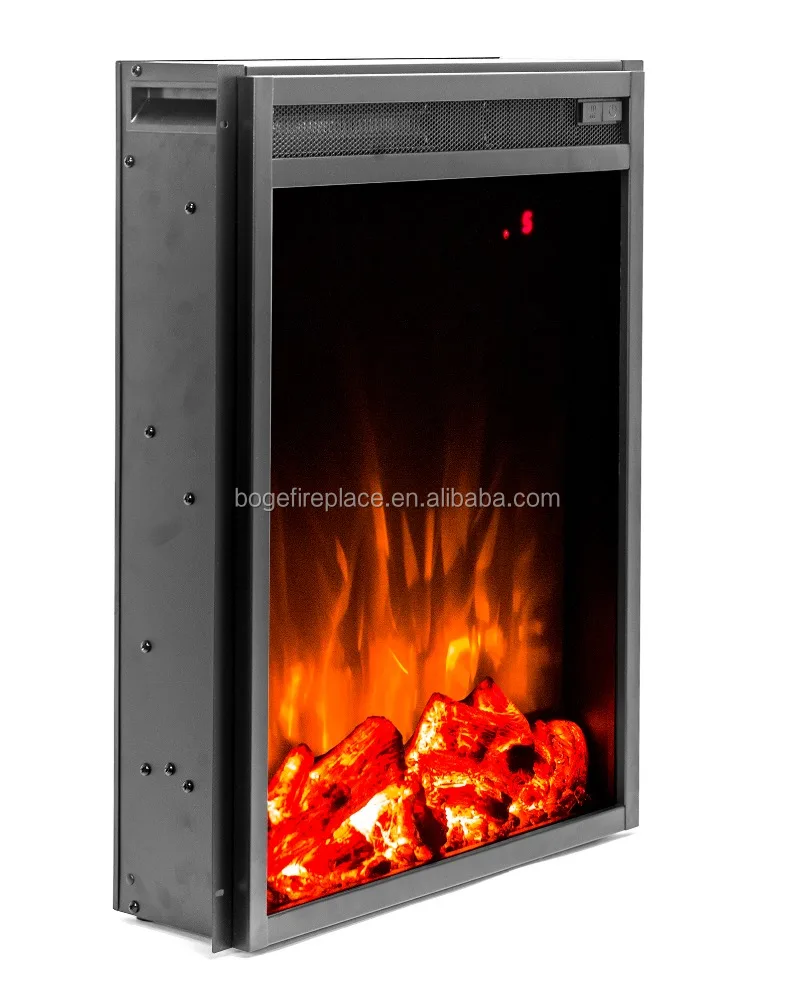 Realistic flame effect electric insert fireplace heater with digital display