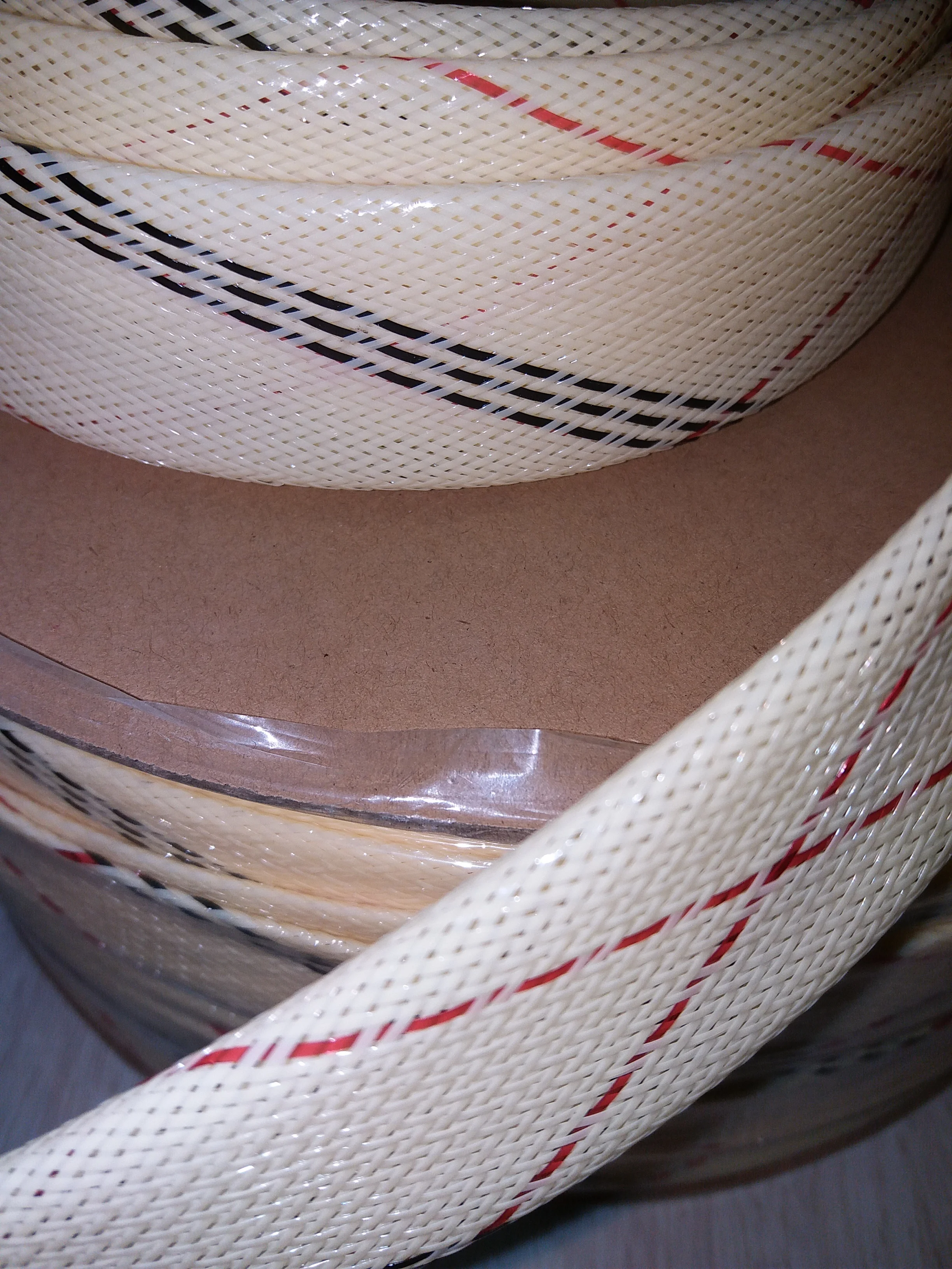 Flat yarn braided sleeving Flat filament braided sleeving