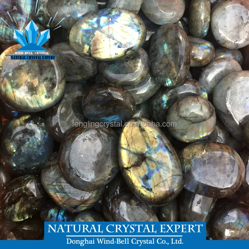 Wholesale Natural Crystal Madagascar Labradorite PalmStone Crystal Healing Specimens