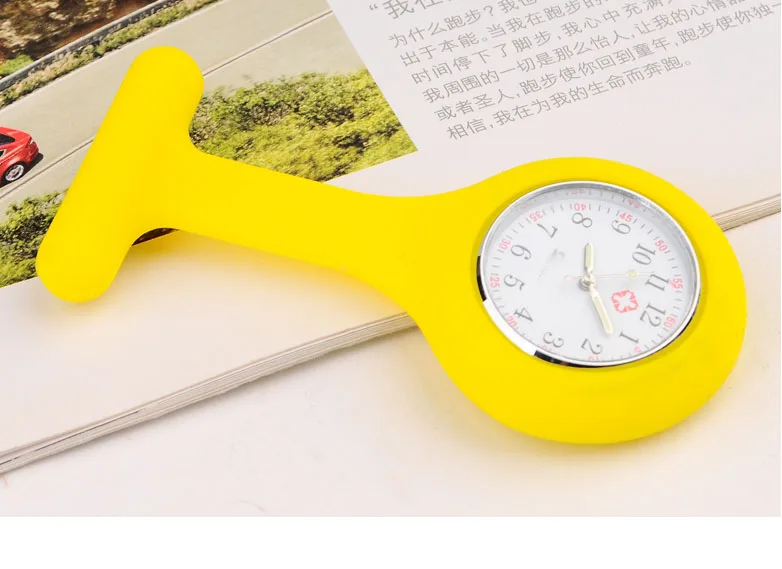 Медицинские часы для медсестер, низкая цена, светящиеся силиконовые наручные часы с иглой, рекламная продукция, карманные часы