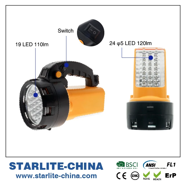 
LED Spotlight hand held rechargeable searchlight 