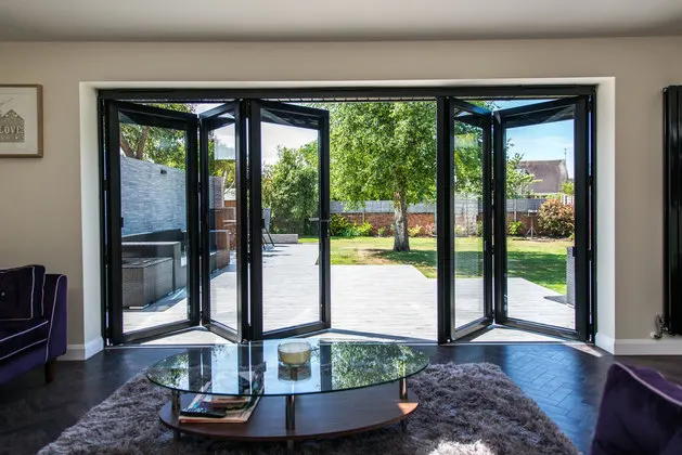 Patio Exterior Bifold Doors Folding Door Exterior  Aluminum Bi Folding Door