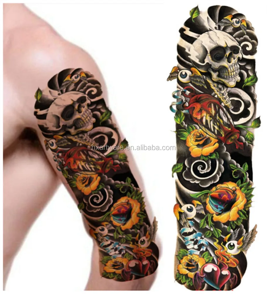 wholesale water based temporary tattoo sleeve for men