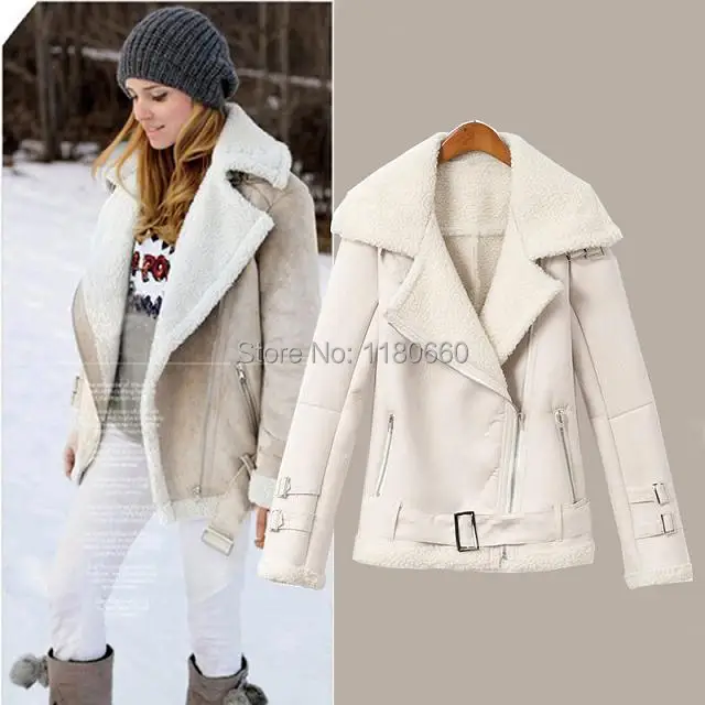 New Hot 2014 font b Winter b font Fashion Leather Jacket Women Coat Vogue Big Lapel
