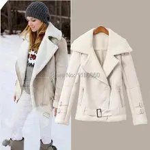 New Hot 2014 font b Winter b font Fashion Leather Jacket Women Coat Vogue Big Lapel