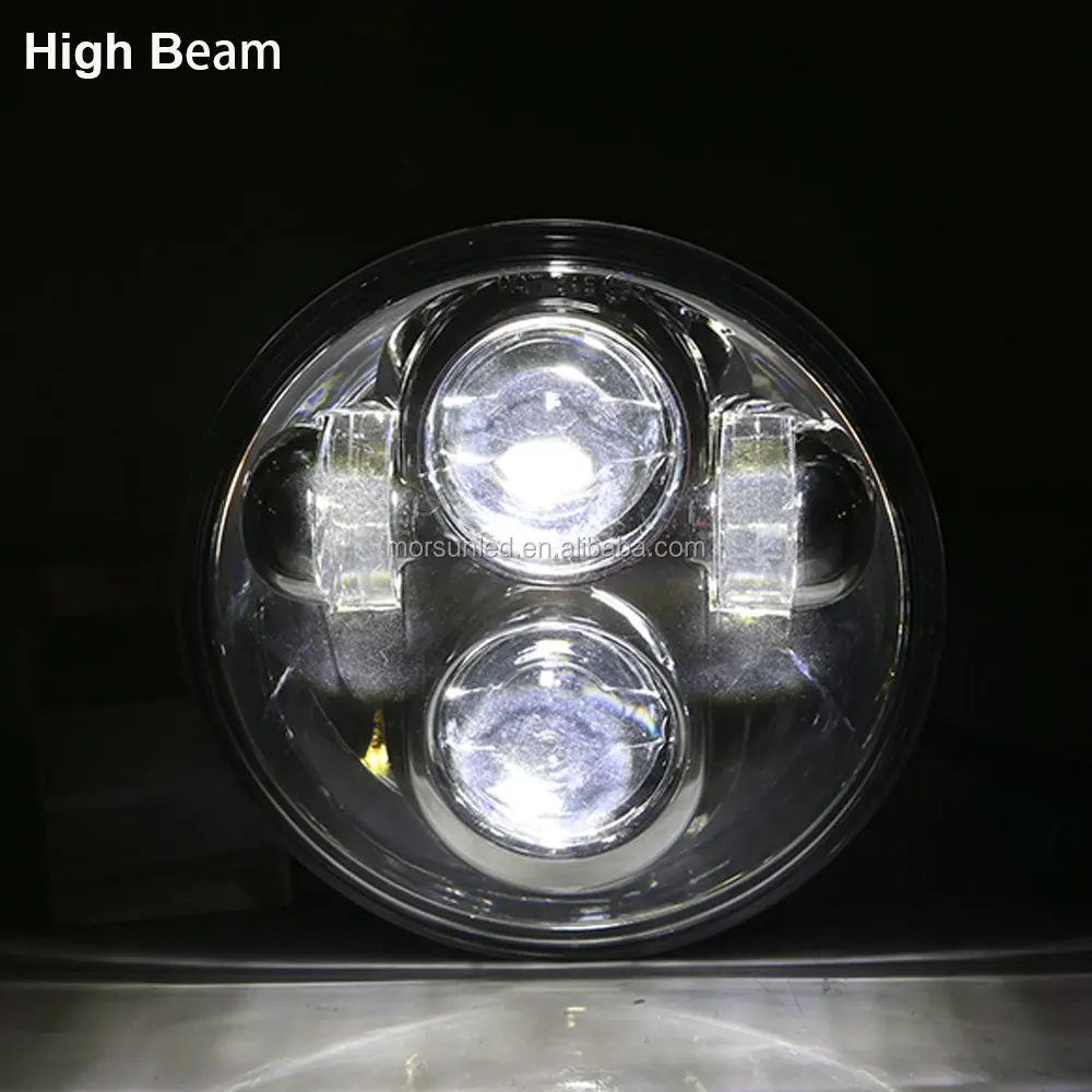 Morsun Motorbike Auto Lighting 5.75 inch led headlight For Harley Road King Glide H4 plug chrome black headlights