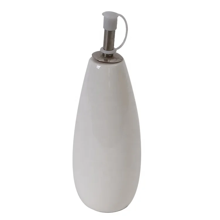 Made in china houseware kitchen white olive oil bottle porcelain oil dispenser