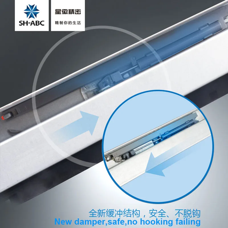 Soft close closing undermount Invisible concealed full extension drawer slide N3F1C 250mm