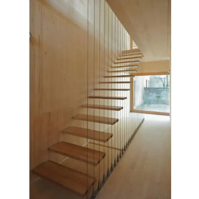 Villa house floating stair kits and accessories wooden stair floating stair