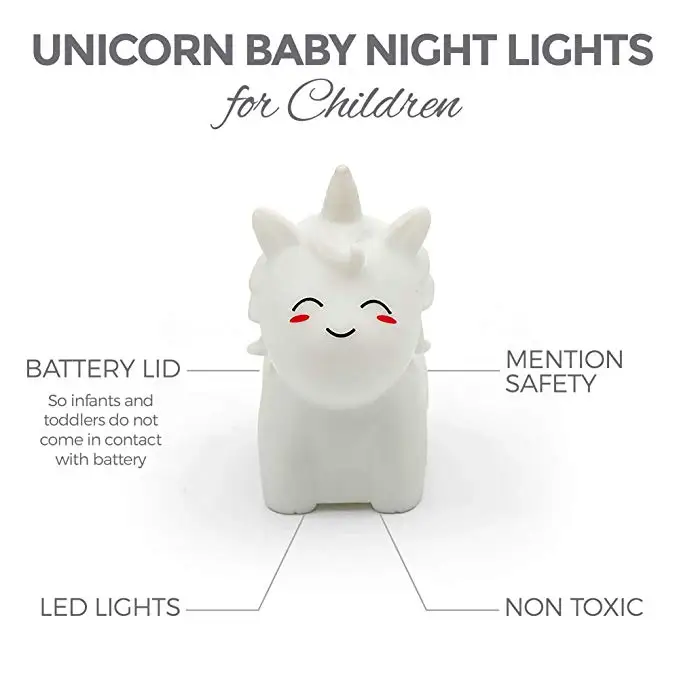 custom hot sale cute cartoon toy unicorn string led night light for kids room unicorn light