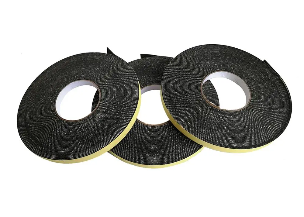 Double single side yellow film black foam adhesive shockproof sponge EVA tape for door or window