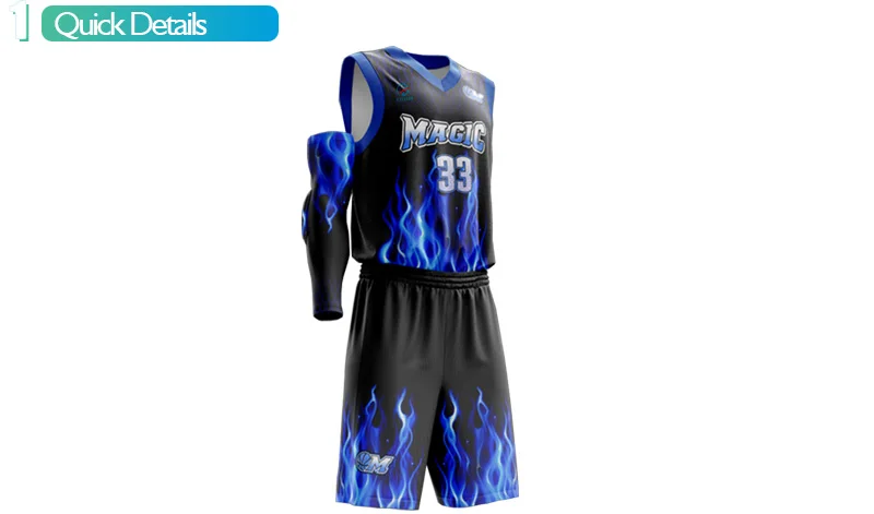 Sublimated dye Basketball Jerseys Kits Breathable Training Shirts and Shorts