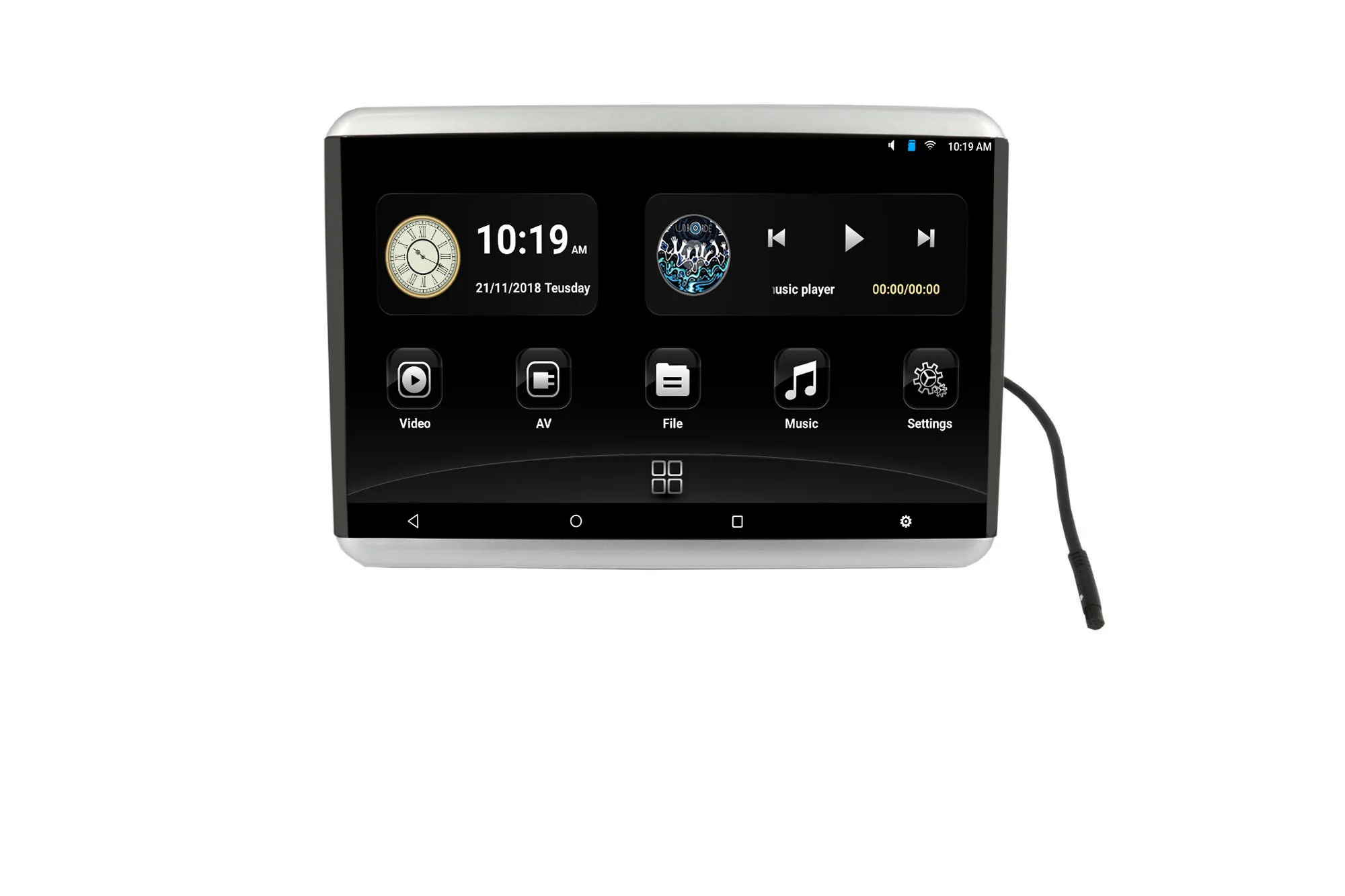 Universal 10.6-inch Car High Definition Monitor with Adjustable Angle Holder and High definition panel 1920(W)**(RGB)*1200(H)
