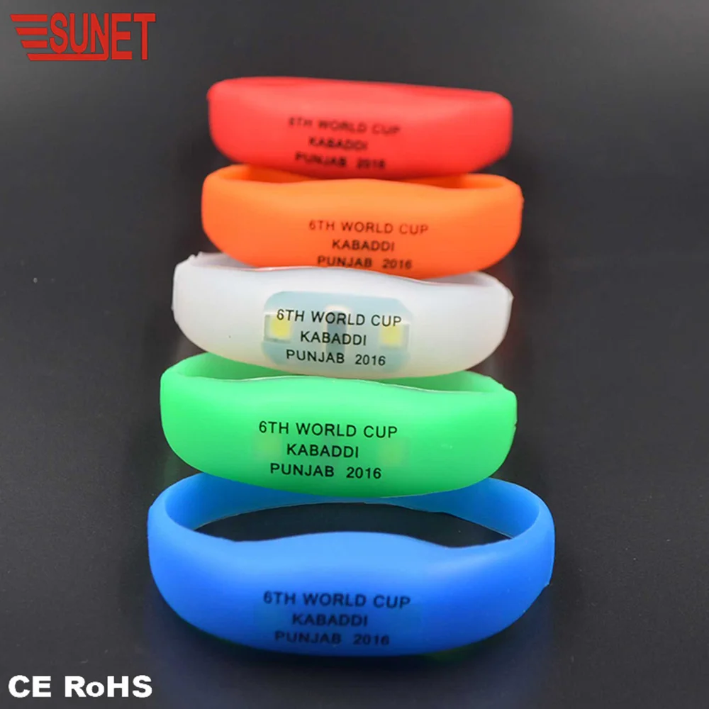 SUNJET Wedding Decoration Motion Sensor Sound Activated LED Flashing Bracelet