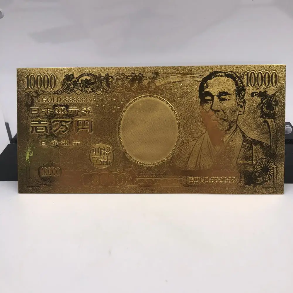 Япония кредиток 24k листовое золото с покрытием из Японии 10 000 Yen банкноты подарок по бизнесу так и для коллекции