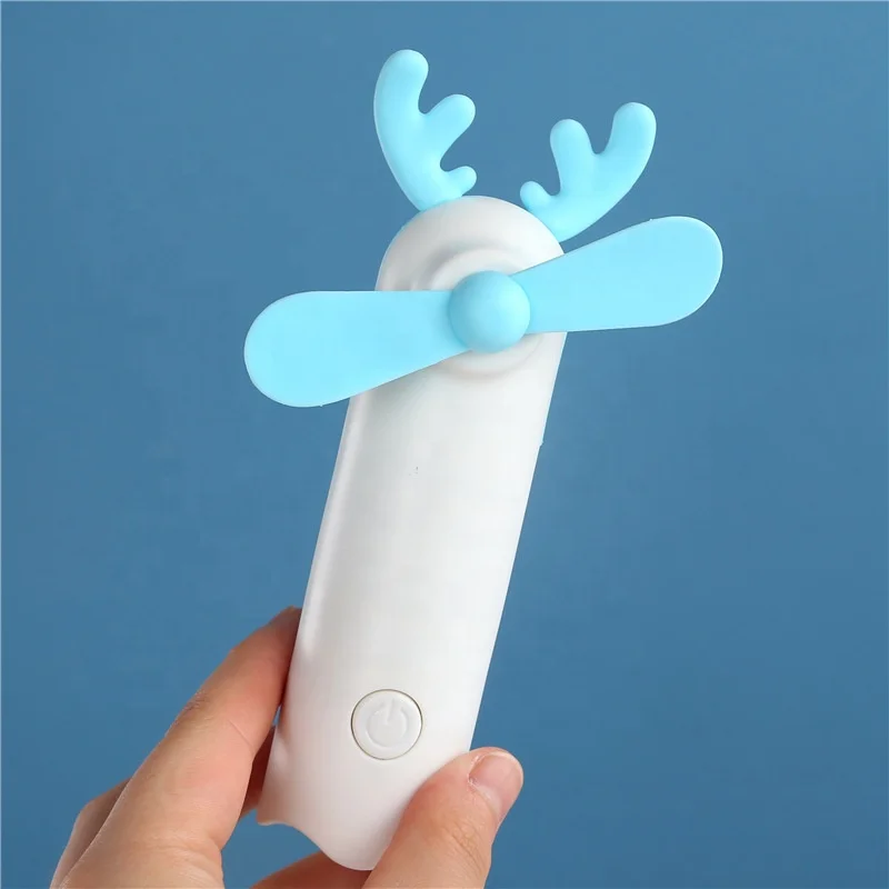 
Creative antler usb charging mini handheld fan office desktop outdoor portable small fan 