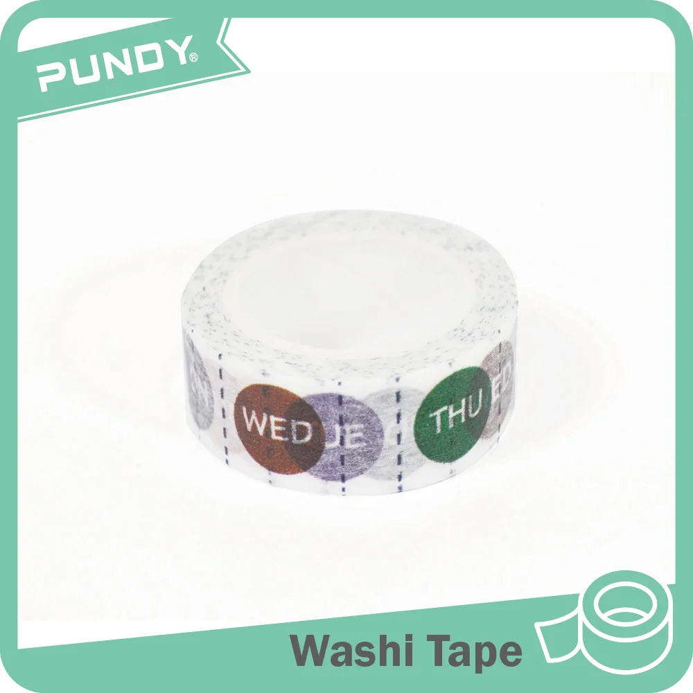 Office supply small round customized stationery washi tape
