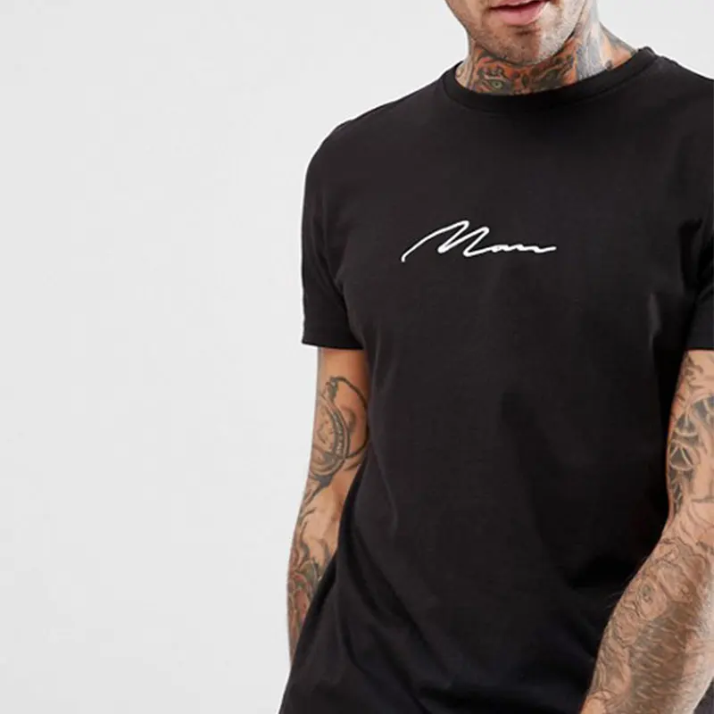 Wholesale New Design Short Sleeve Plain tshirt Custom Logo Printed Black t-shirts for men 100% cotton