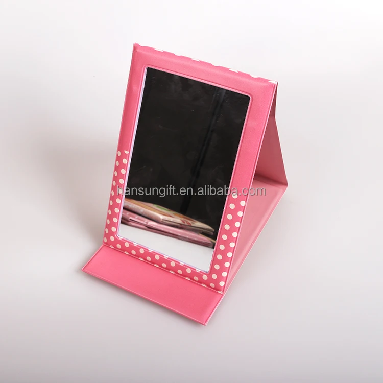 Custom logo Square Plastic Cosmetic  standing Mirror Personalized Makeup folding Mirrors